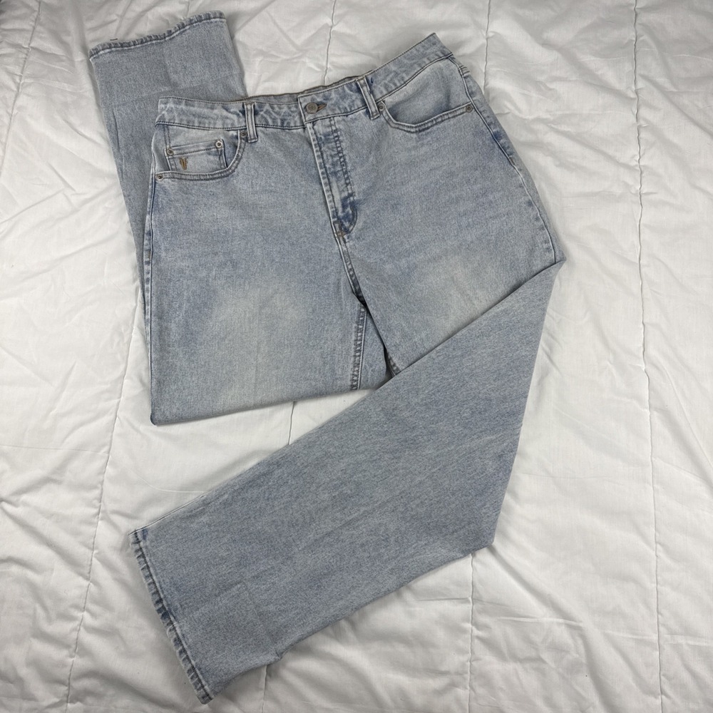Frye Jeans Women Sz 10/30 High Rise Straight Leg Light Wash Stretch Denim